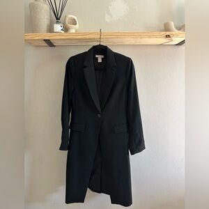 Black long blazer jacket coat